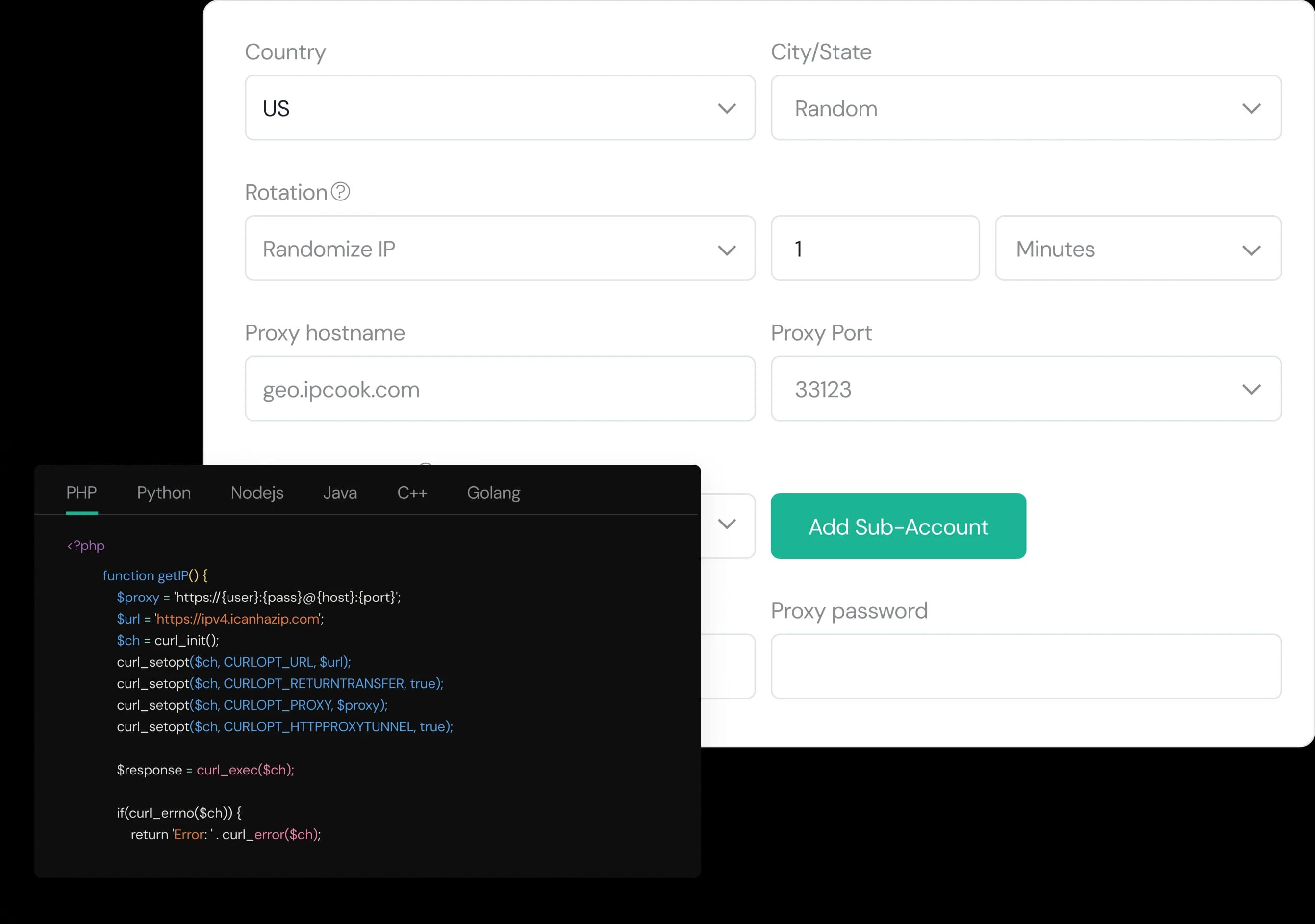 Fast Proxy Setup Integration